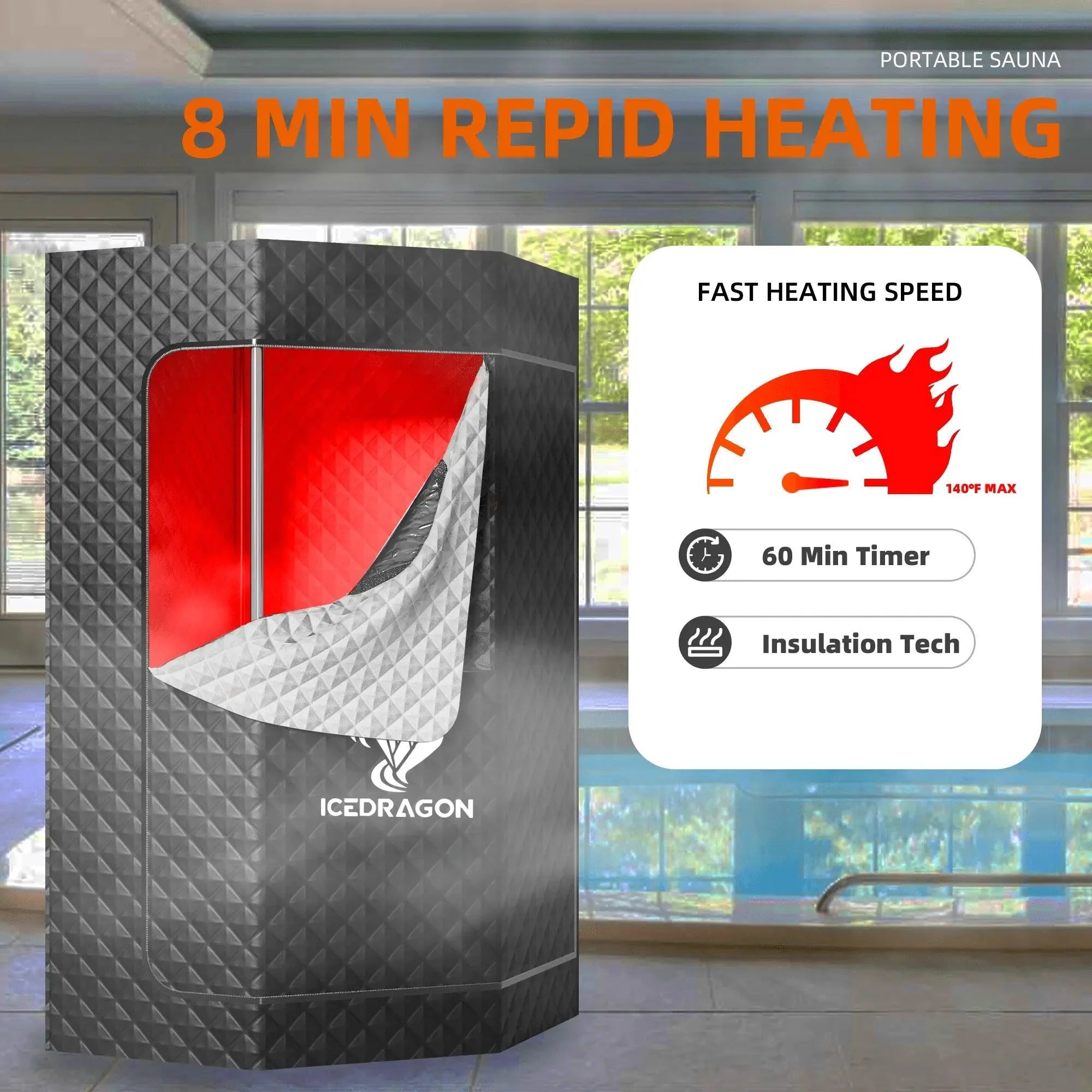 GlowSteam™ Red Light Portable Steam Sauna