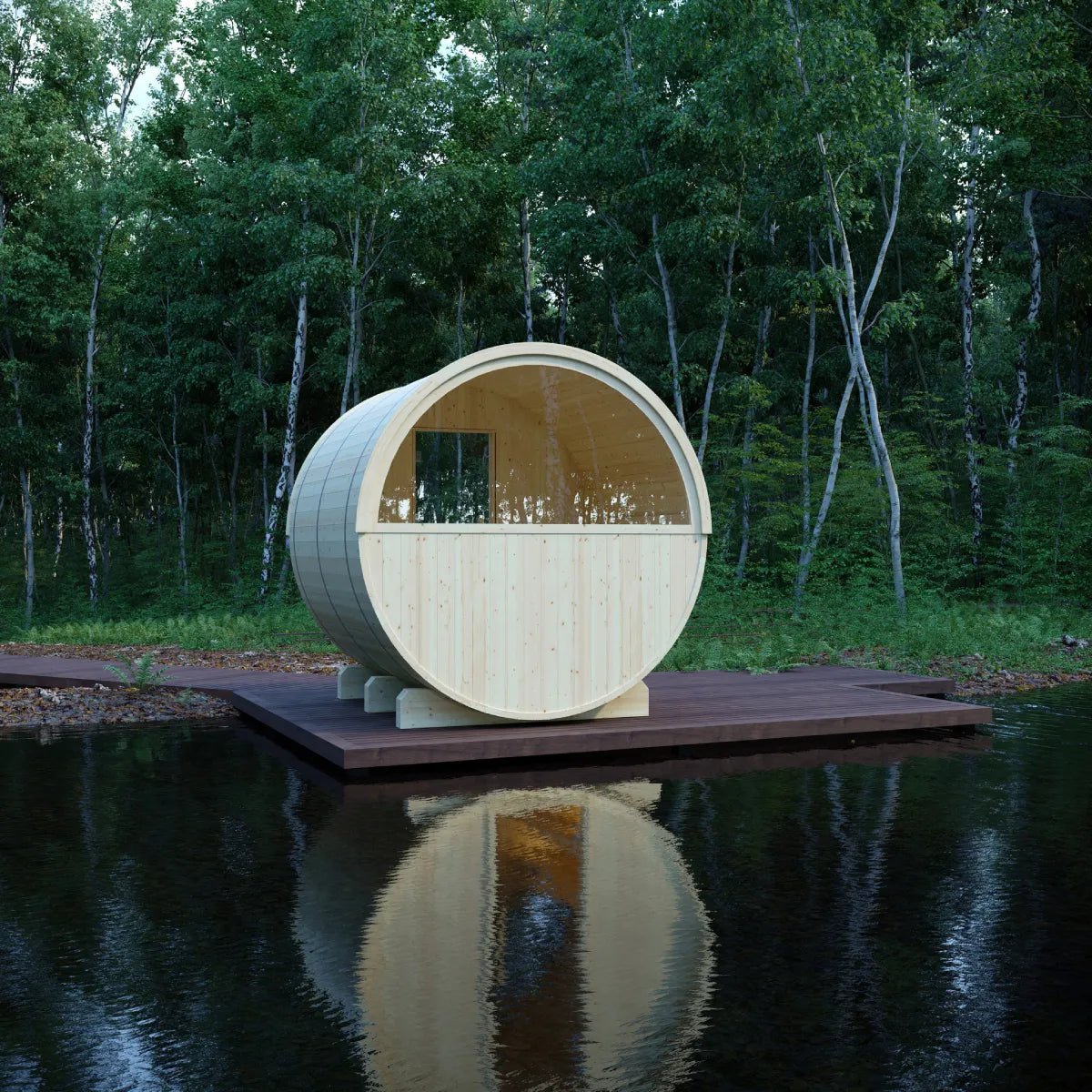 Helsinki Finnish Barrel Sauna with Terrace and WiFi Heater - Finnish Sauna Builders for muscle recovery and wellness - Peak Recovery Co.