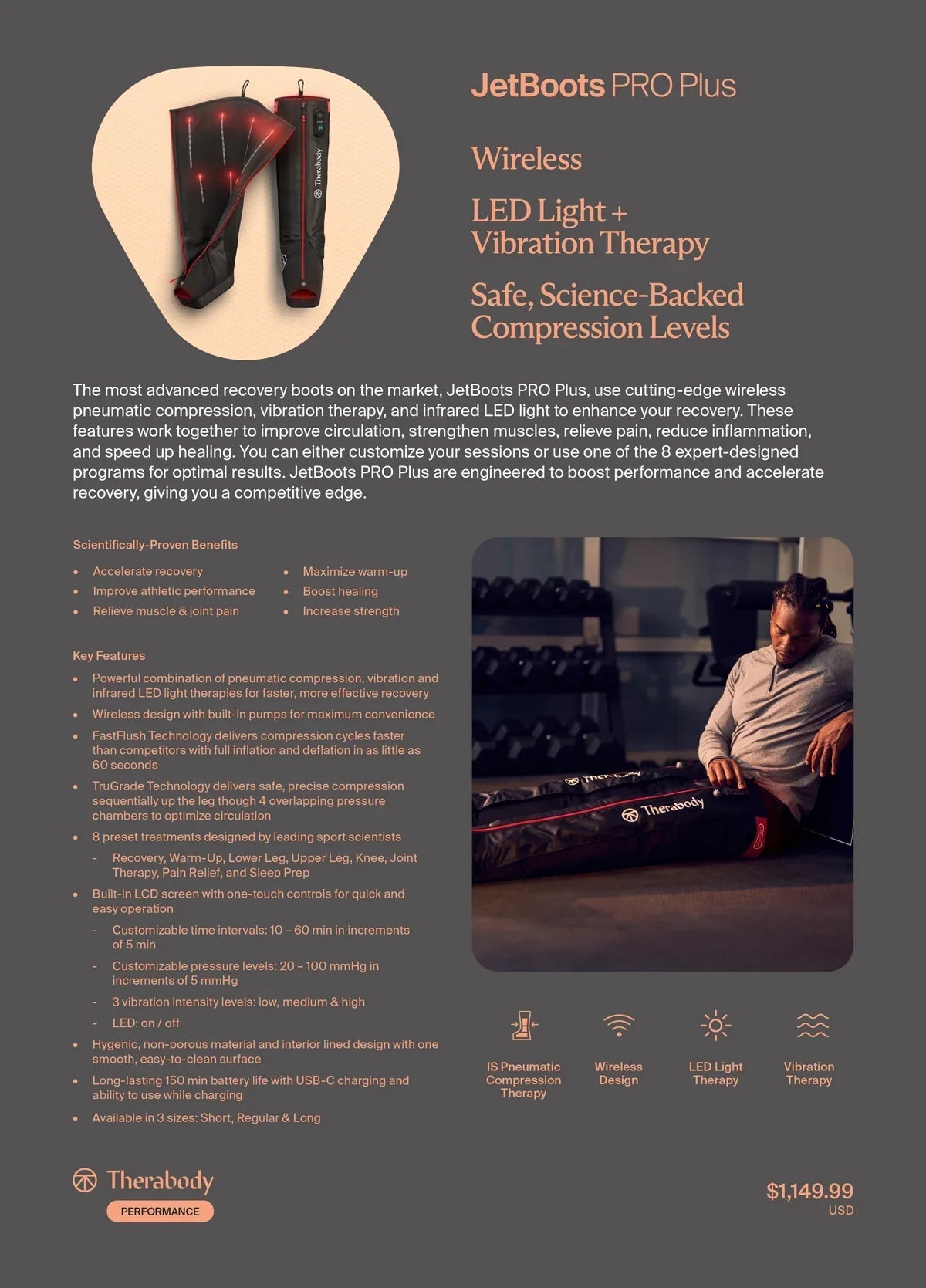 Jetboot Pro Plus - FDA Cleared for muscle recovery and wellness - Peak Recovery Co.