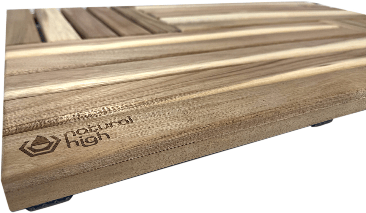 Natural High™ Acacia Wooden Drip Mat for muscle recovery and wellness - Peak Recovery Co.