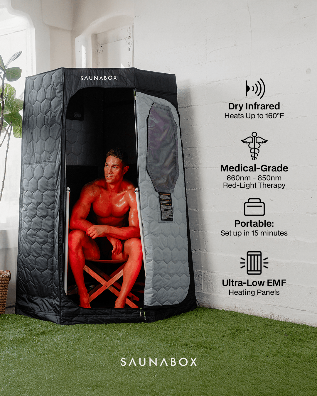 SaunaBox® Pulse PRO: Infrared Sauna with Red - light Therapy for muscle recovery and wellness - Peak Recovery Co.