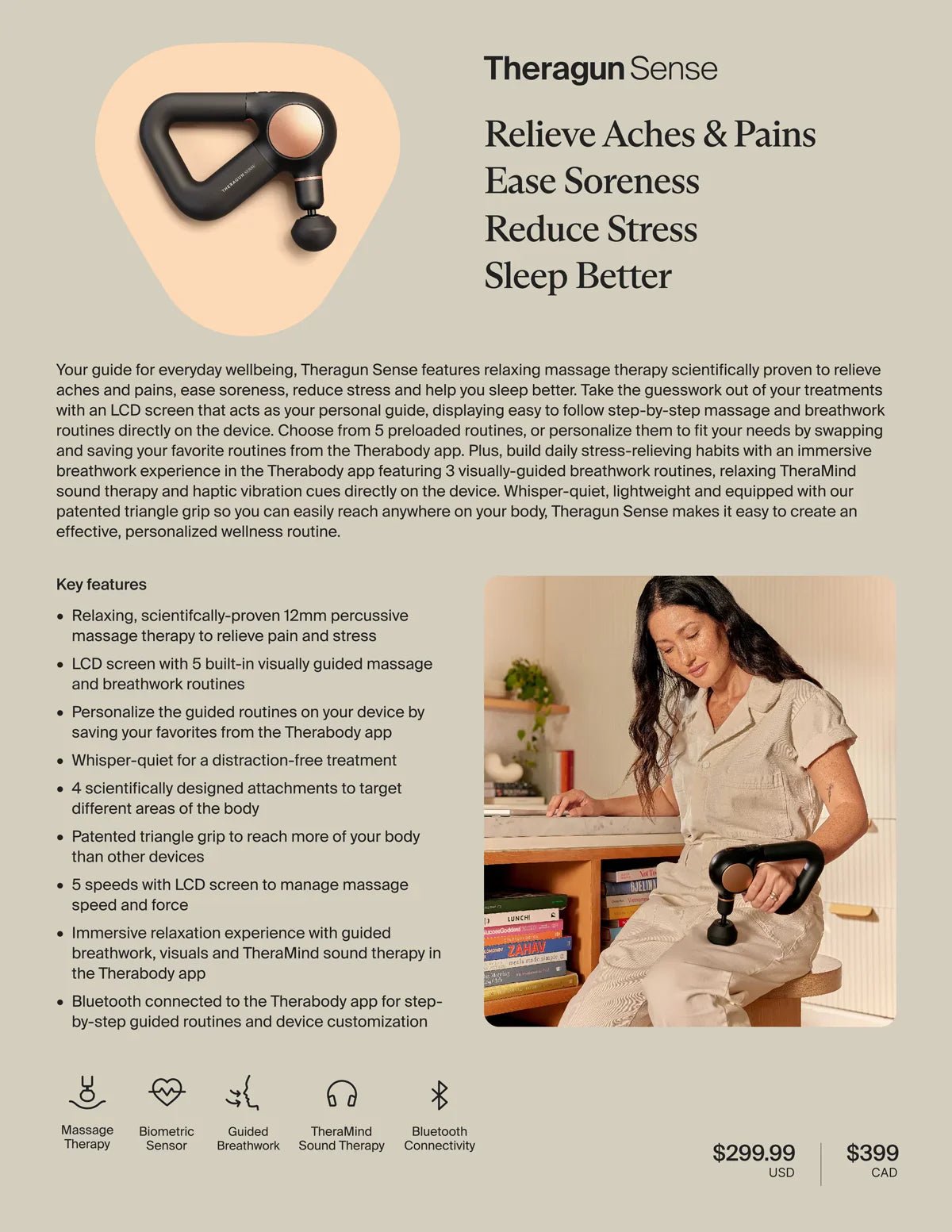 Theragun Sense G6 – Smart Recovery & Stress Relief Device for muscle recovery and wellness - Peak Recovery Co.