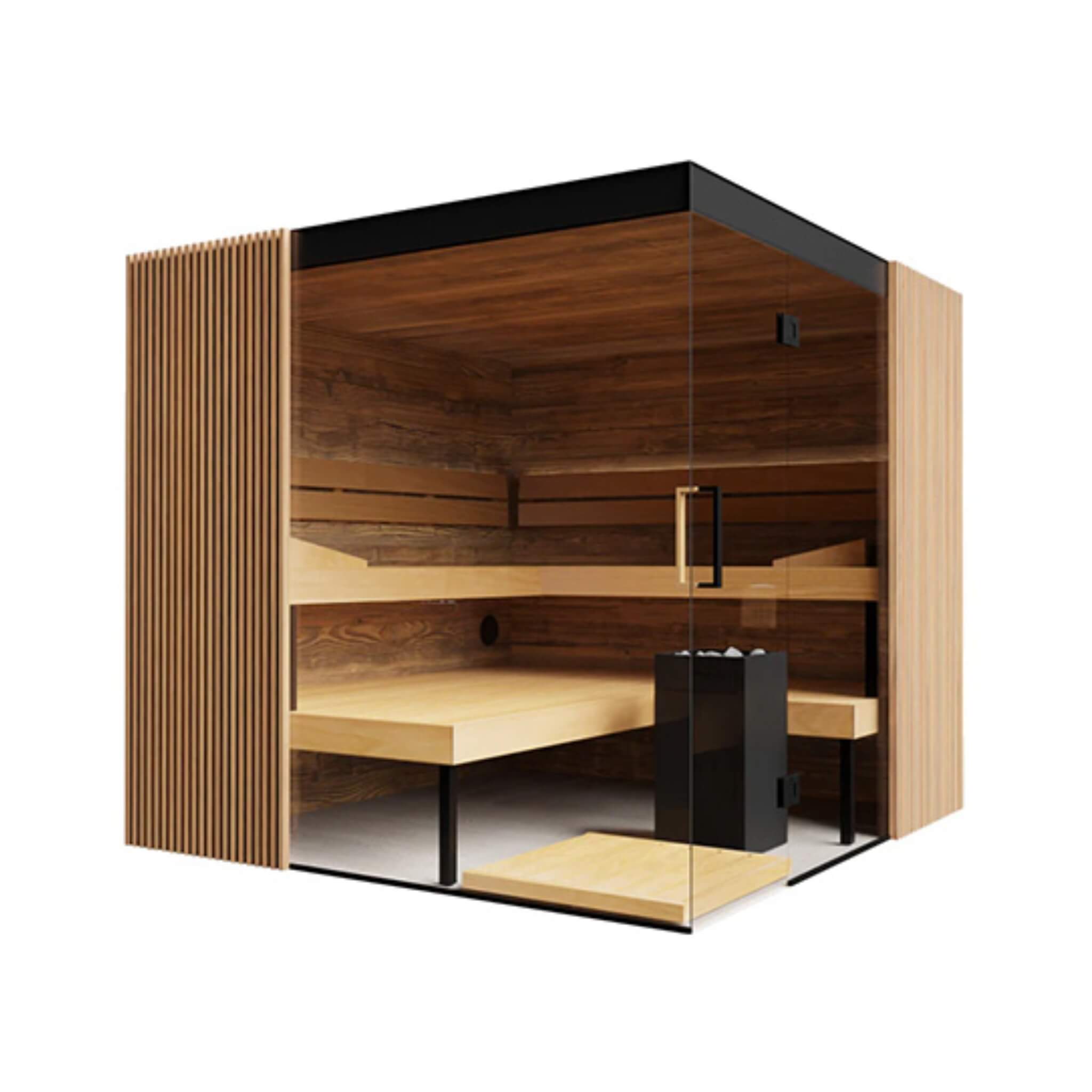 ThermaSol Aalto 4-Person Indoor Semi Panoramic Glass Sauna