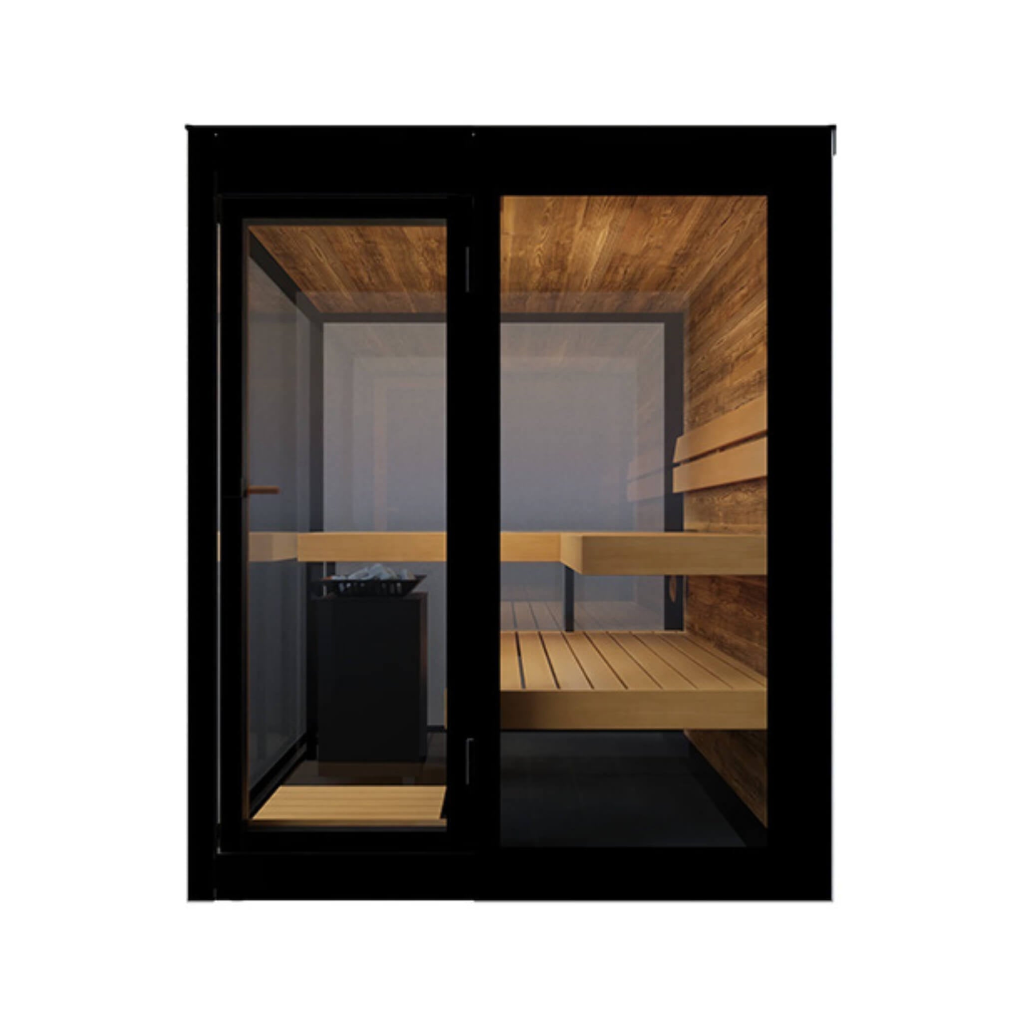 ThermaSol Vue 4 - Person Outdoor Mirrored Glass Sauna - Fully Assembled for muscle recovery and wellness - Peak Recovery Co.