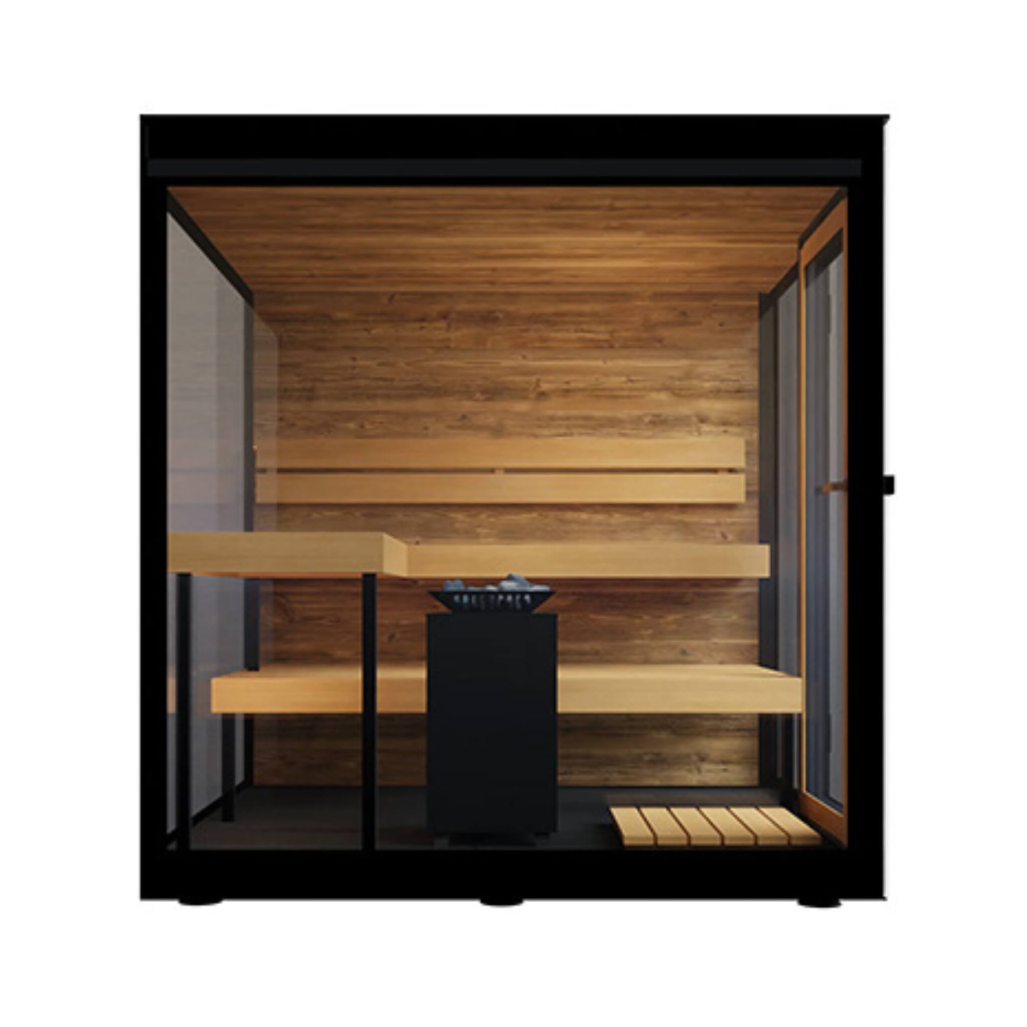 ThermaSol Vue 4 - Person Outdoor Mirrored Glass Sauna - Fully Assembled for muscle recovery and wellness - Peak Recovery Co.