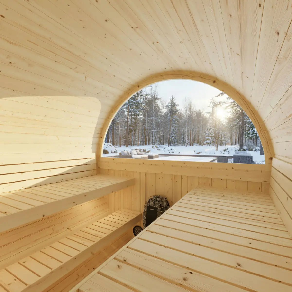 Turku Finnish Barrel Sauna with Terrace and WiFi Heater - Finnish Sauna Builders for muscle recovery and wellness - Peak Recovery Co.