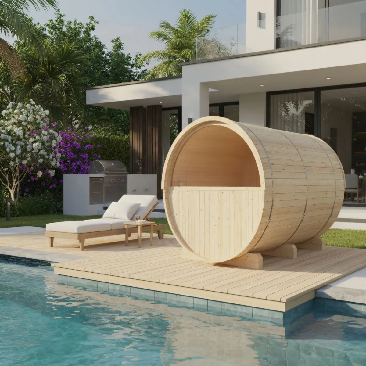 Turku Finnish Barrel Sauna with Terrace and WiFi Heater - Finnish Sauna Builders for muscle recovery and wellness - Peak Recovery Co.