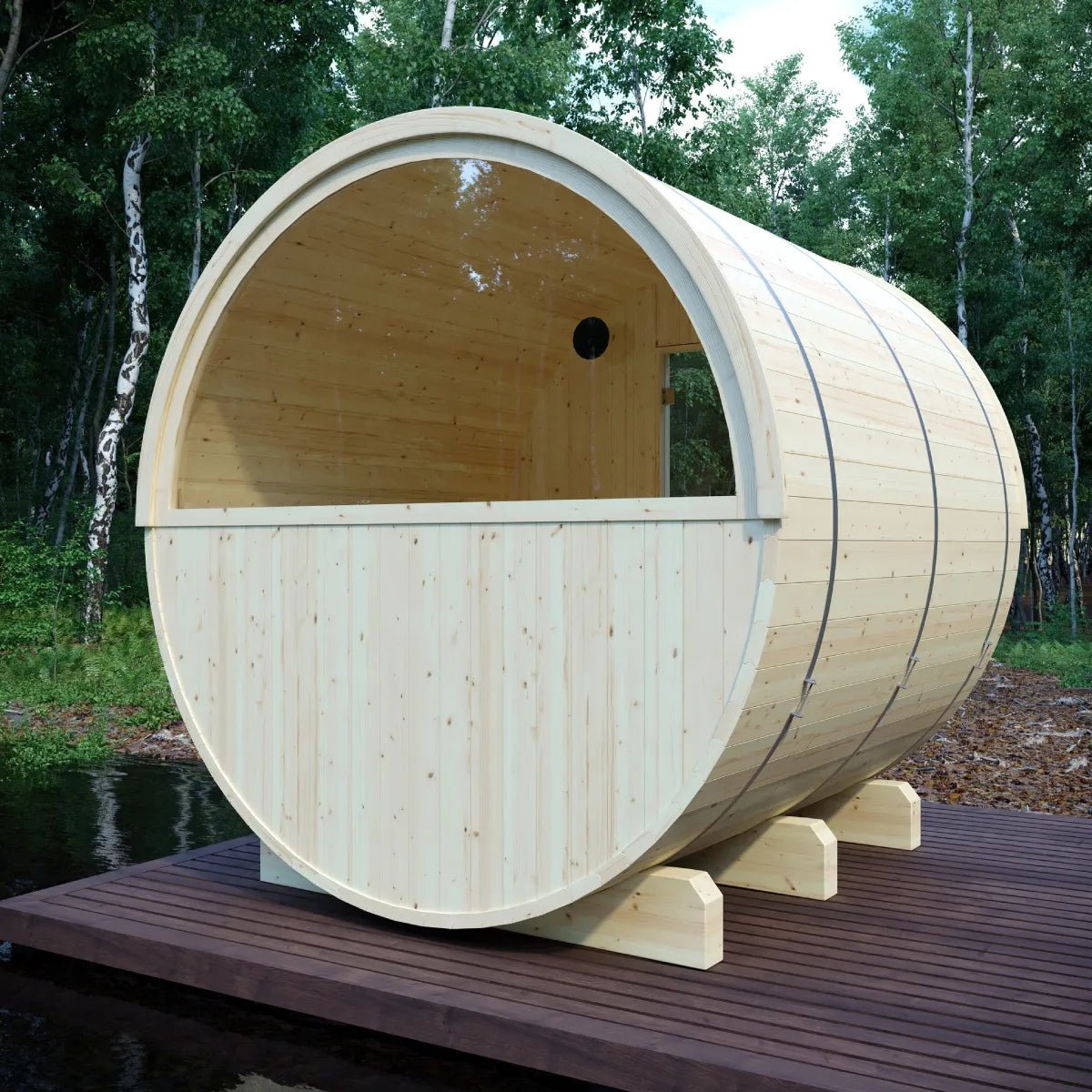 Vassa Finnish Barrel Sauna with WiFi Heater - Finnish Sauna Builders for muscle recovery and wellness - Peak Recovery Co.