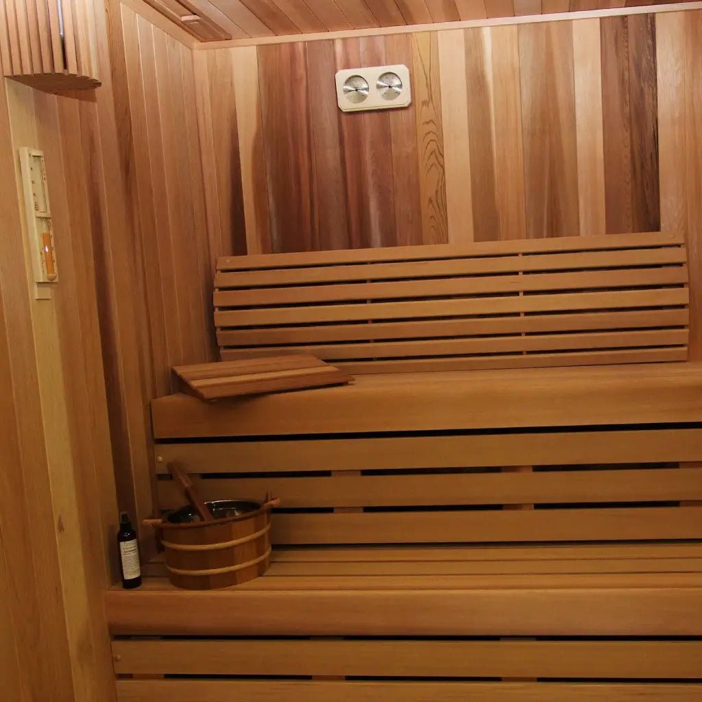 Custom Indoor Sauna Room - 8' x 9' x 8' - Finnish Sauna Builders for muscle recovery and wellness - Peak Recovery Co.