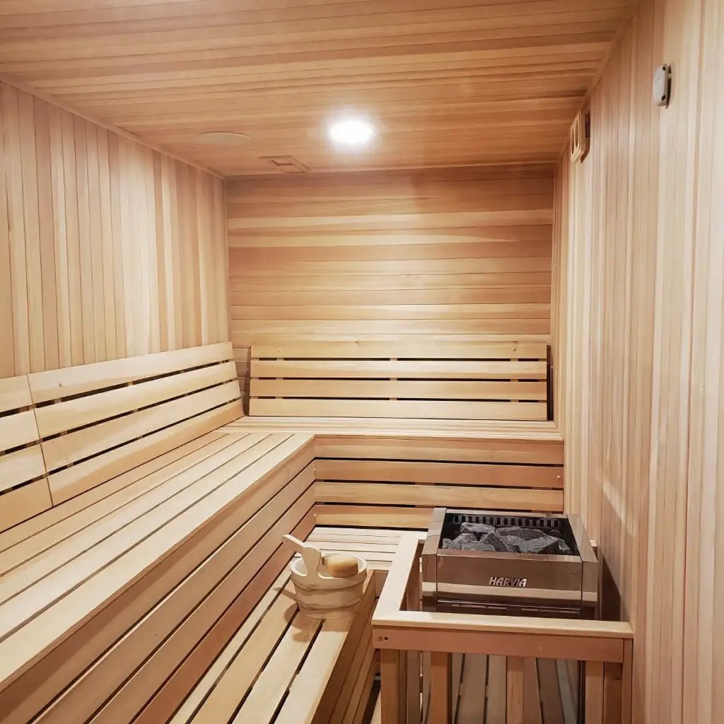 Custom Indoor Sauna Room - 8' x 9' x 8' - Finnish Sauna Builders for muscle recovery and wellness - Peak Recovery Co.