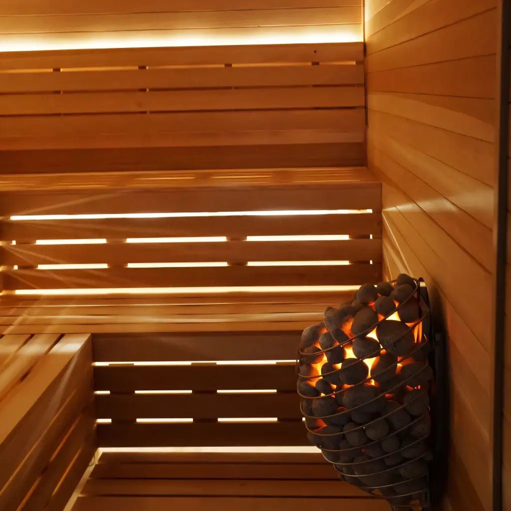 Custom Indoor Sauna Room - 8' x 9' x 8' - Finnish Sauna Builders for muscle recovery and wellness - Peak Recovery Co.