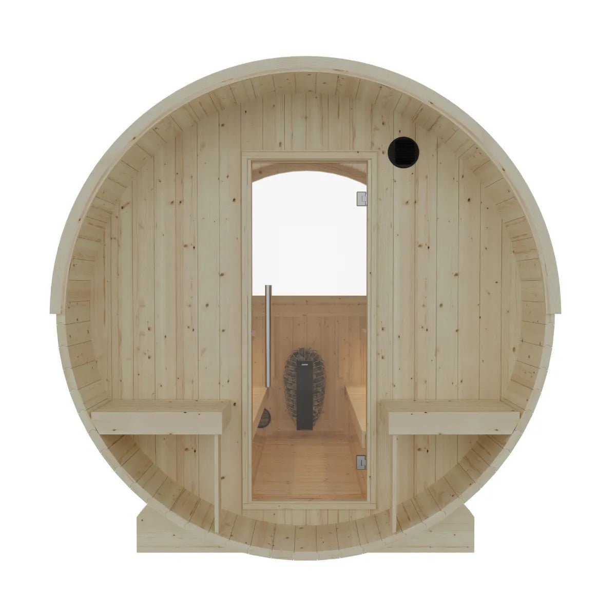 Helsinki Finnish Barrel Sauna with Terrace and WiFi Heater - Finnish Sauna Builders for muscle recovery and wellness - Peak Recovery Co.