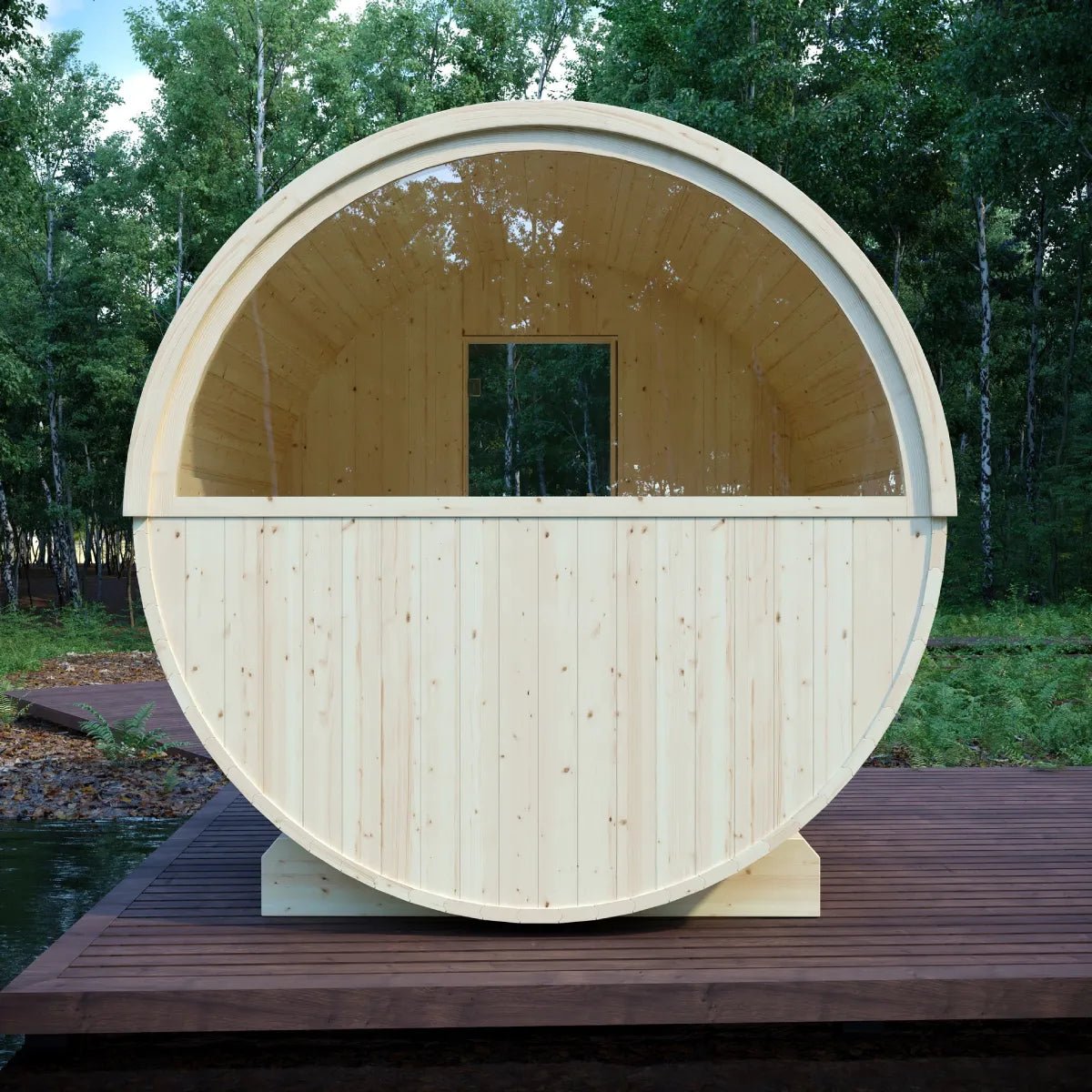 Helsinki Finnish Barrel Sauna with Terrace and WiFi Heater - Finnish Sauna Builders for muscle recovery and wellness - Peak Recovery Co.
