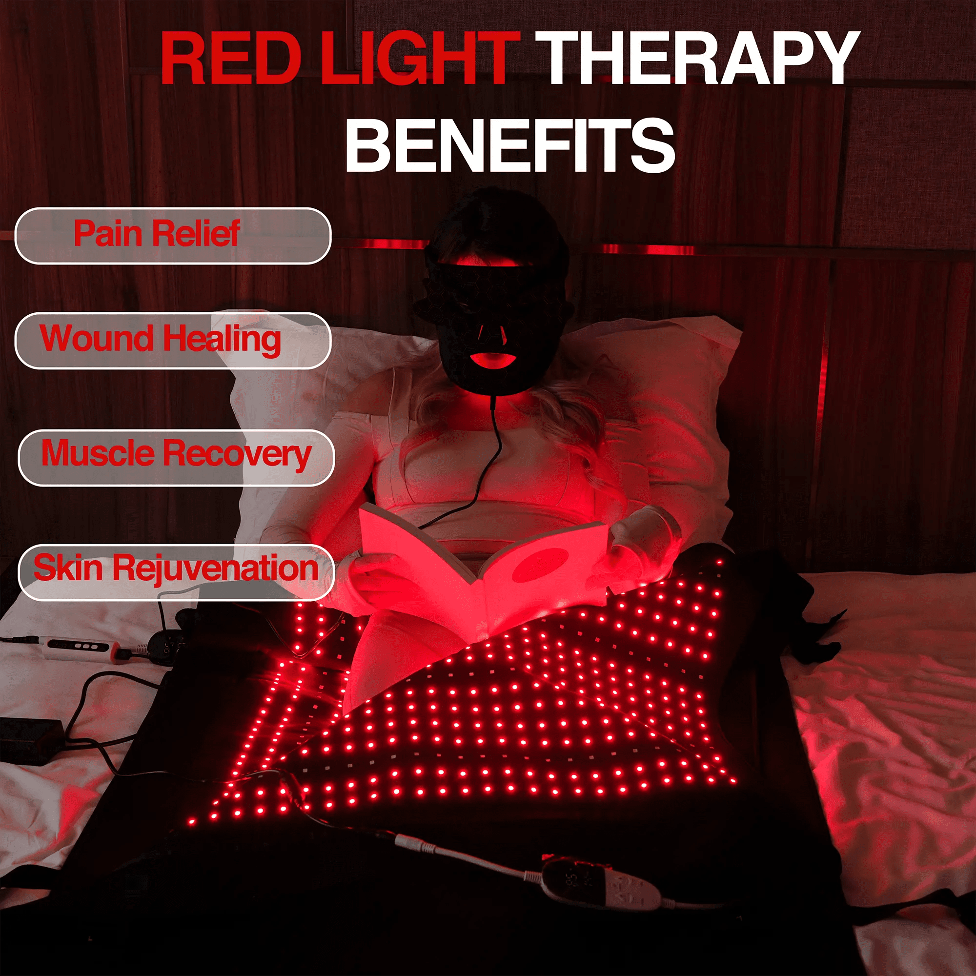 Icedragon Red Infrared Light Therapy Mat with Goggles for muscle recovery and wellness - Peak Recovery Co.