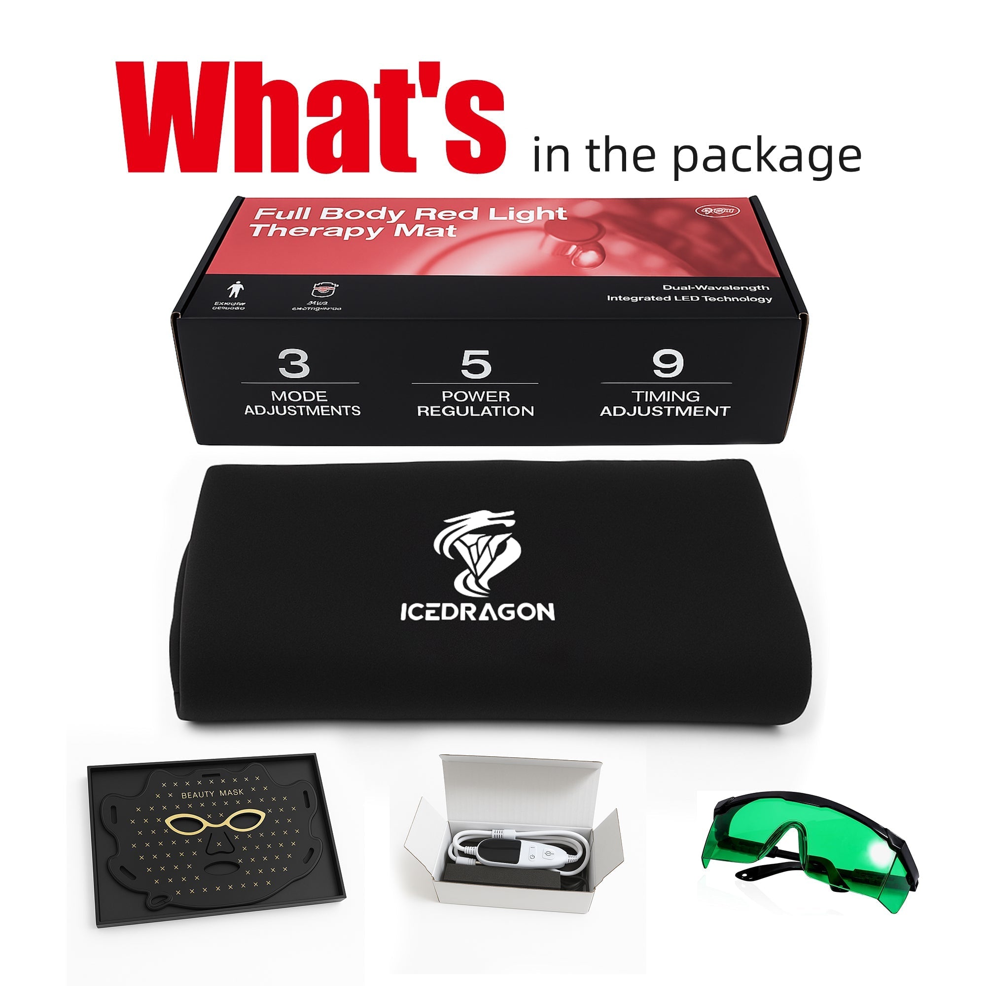 Icedragon Red Light Therapy Blanket | Free Mask & Goggles for muscle recovery and wellness - Peak Recovery Co.