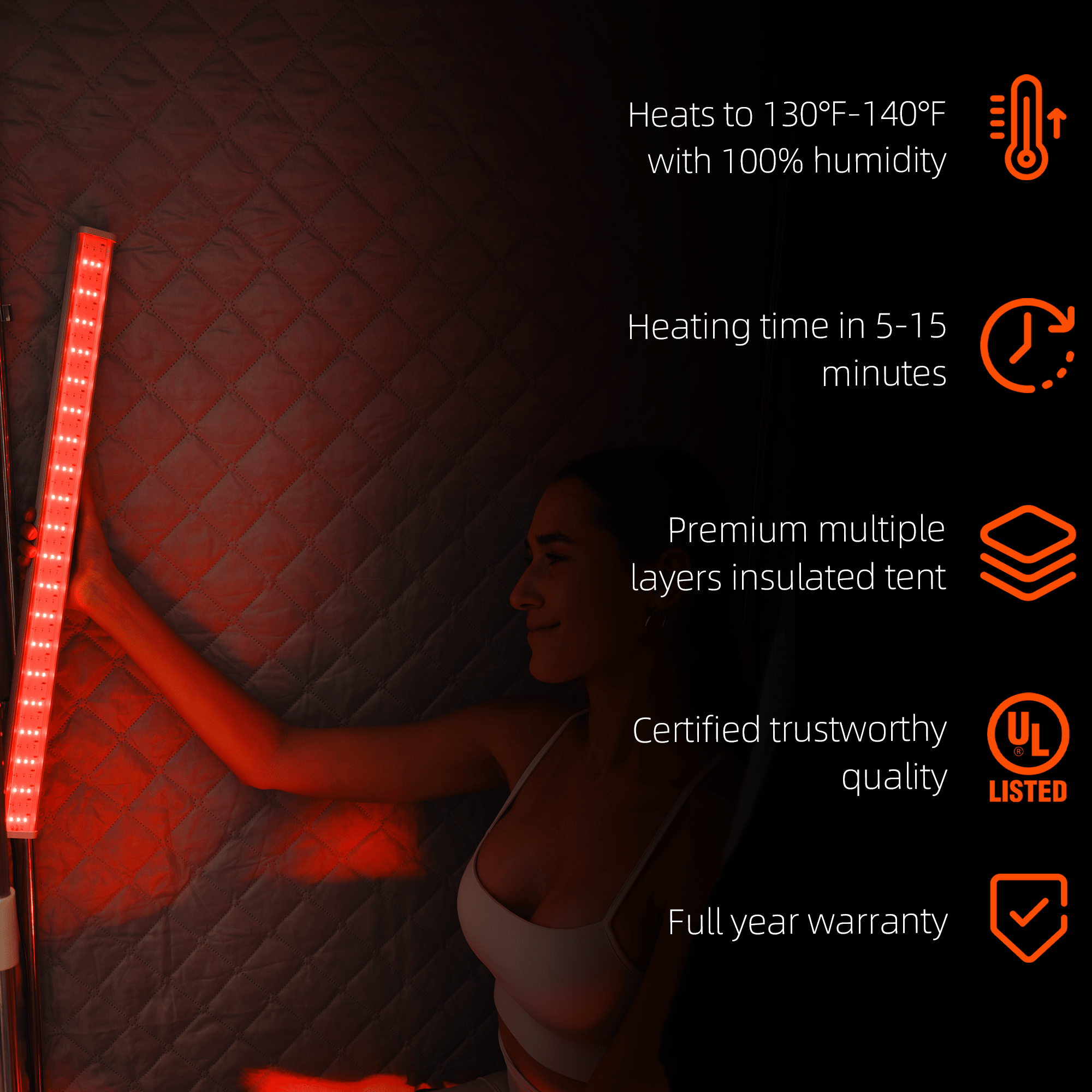 Red Light Therapy for Saunas All | Heat Resistant Sauna Red Light Wand for muscle recovery and wellness - Peak Recovery Co.