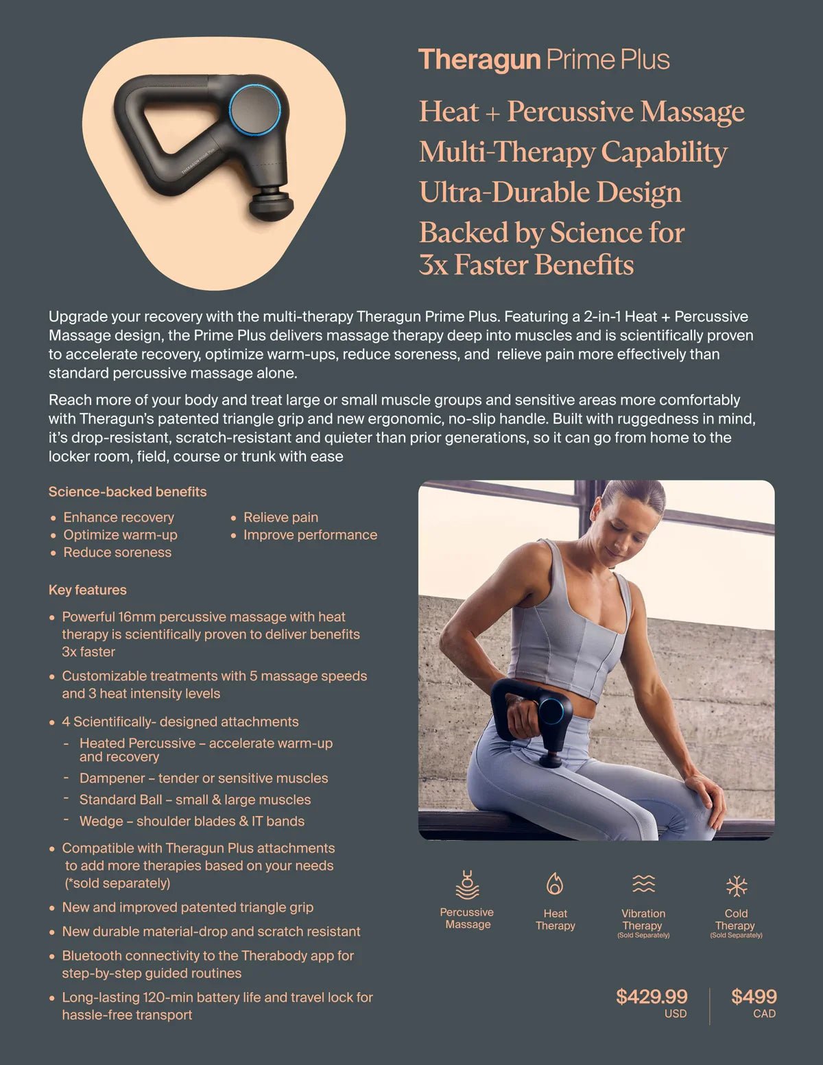 Theragun Prime Plus for muscle recovery and wellness - Peak Recovery Co.