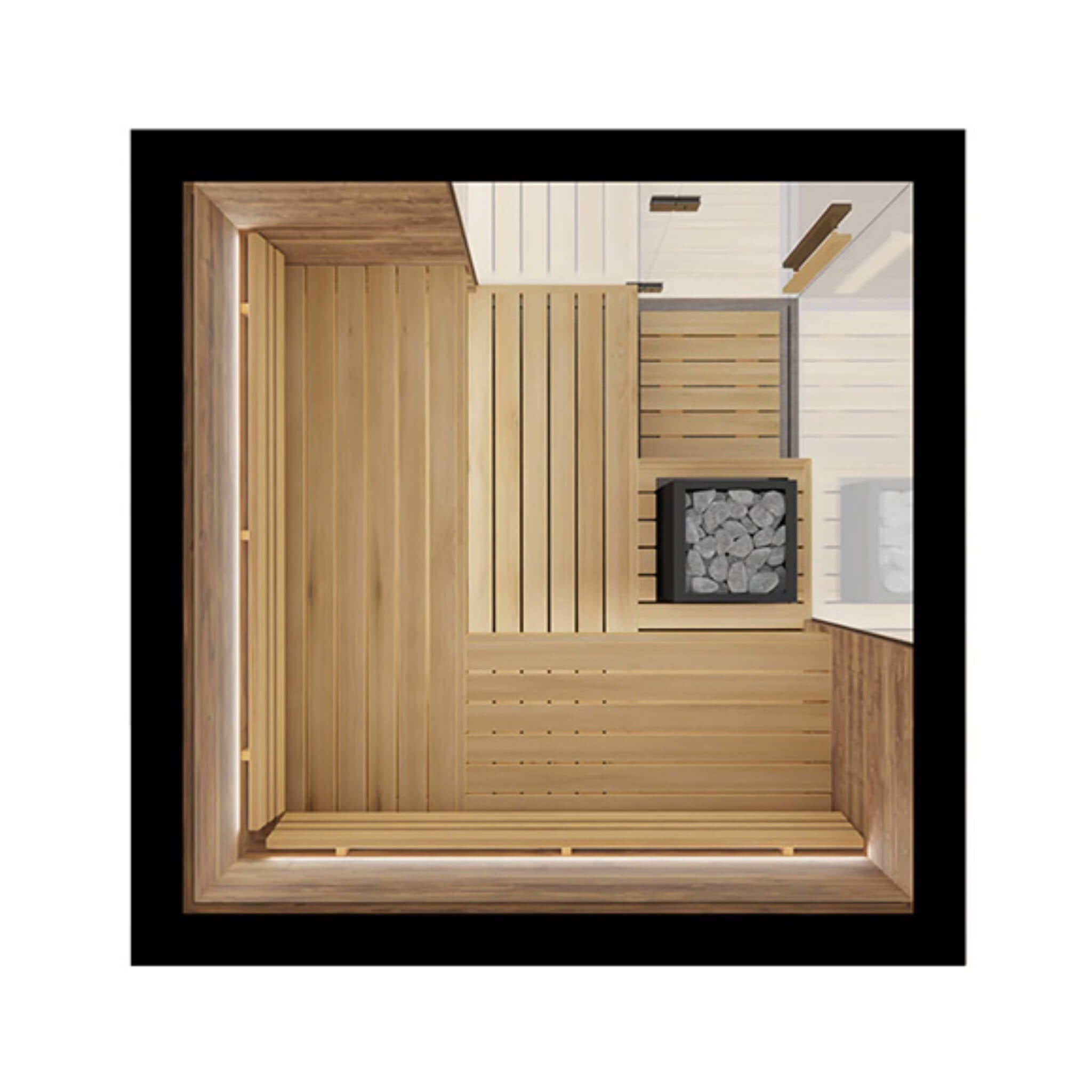 ThermaSol Astra 4 - Person Indoor Semi Panoramic Glass Sauna Cabin [Made - To - Order] [14 - ASTRADL\R] (SAK90471) for muscle recovery and wellness - Peak Recovery Co.
