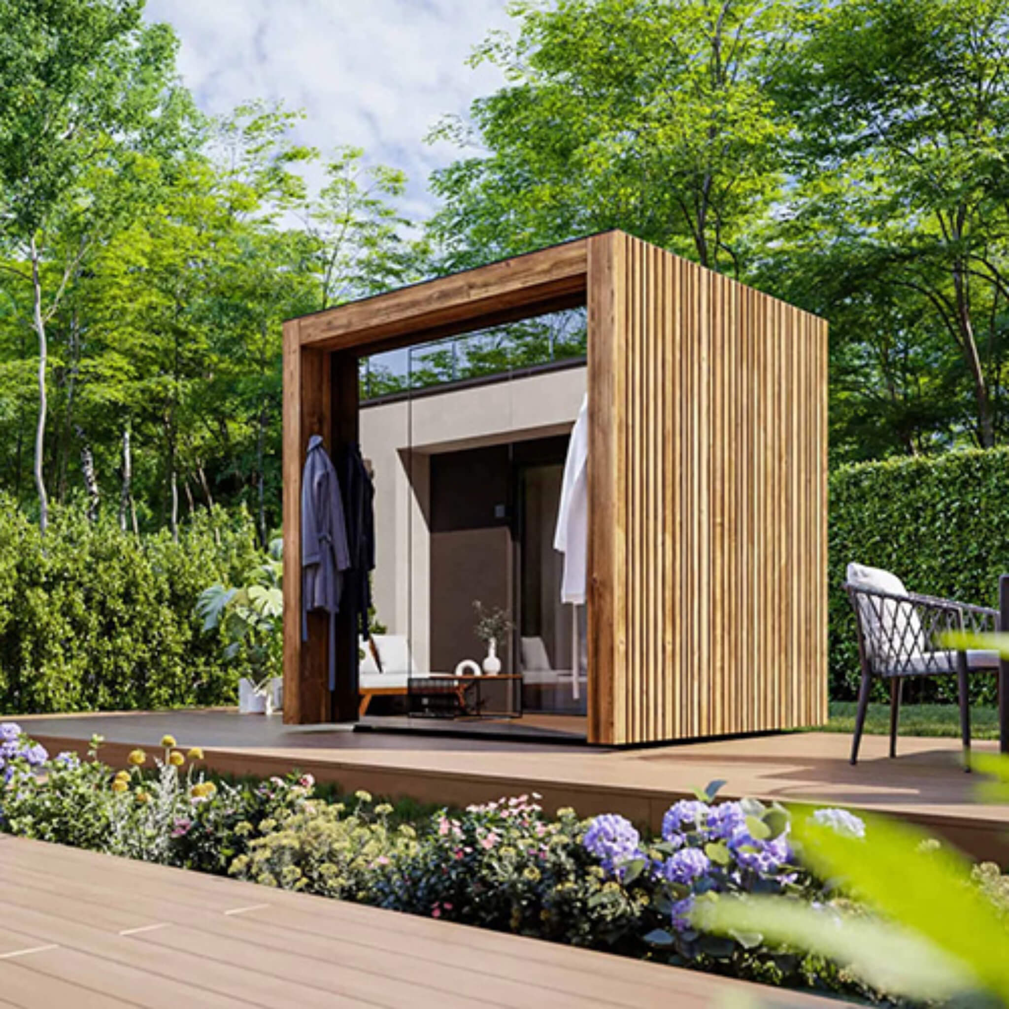 ThermaSol Fortis Fully - Assembled 4 - Person Outdoor Sauna Cabin [Made - To - Order] [14 - FORTIS] (SAK35896) for muscle recovery and wellness - Peak Recovery Co.