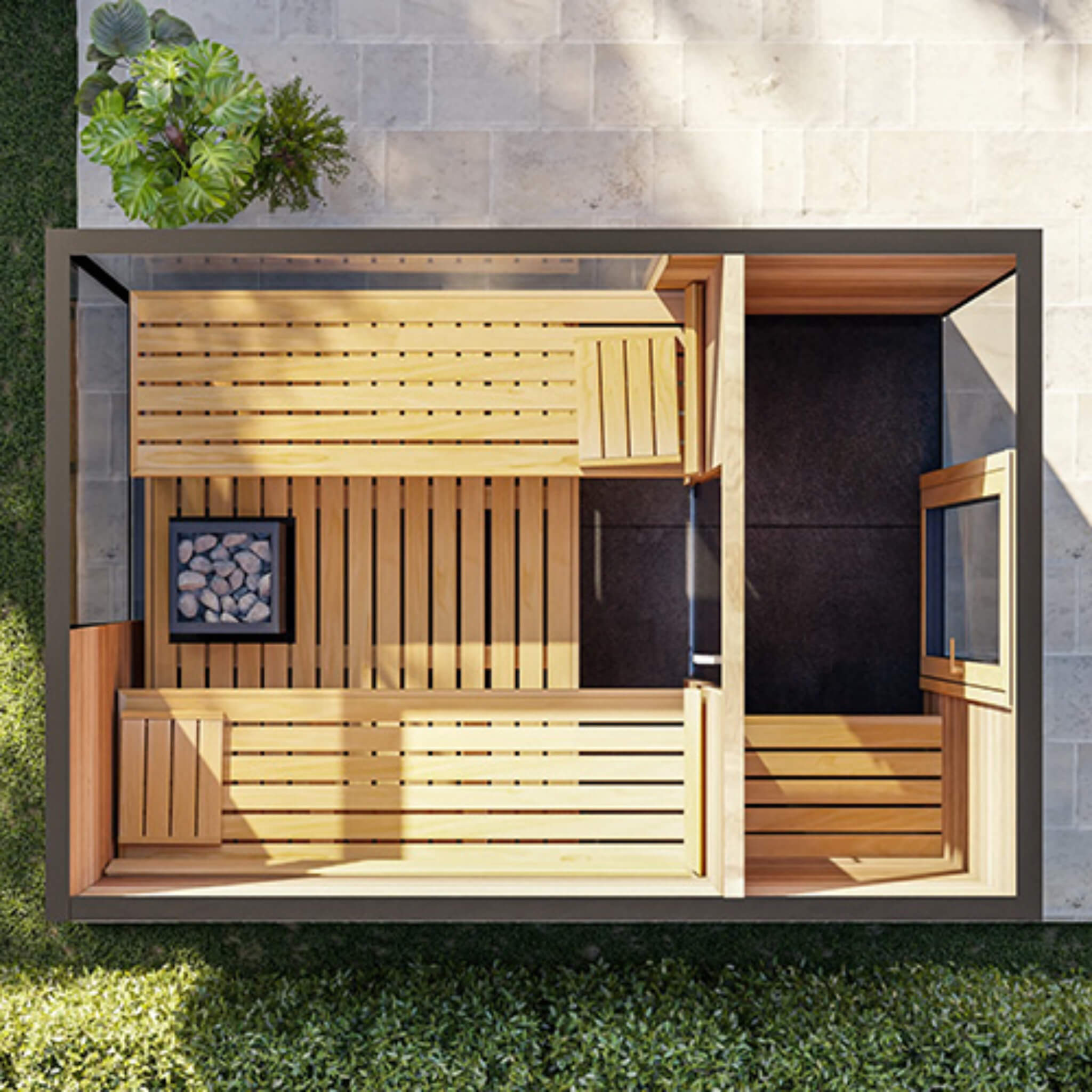 ThermaSol Ombra Outdoor Sauna Cabin - 5 person